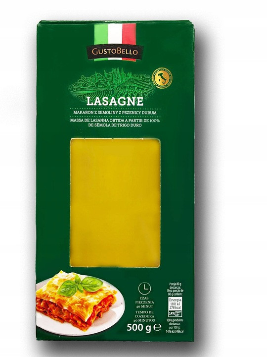 Макаронні вироби Лазанья Gustobello Lasagne 500 г Італія