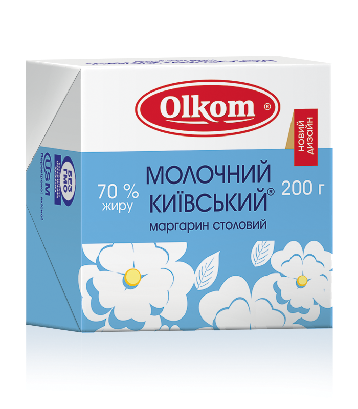 Маргарин молочний Київський 70% Olkom 200 г Україна