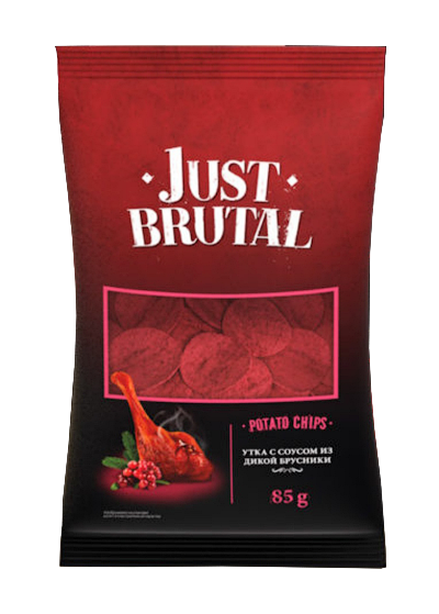 Чипси картопляні зі смаком качки із соусом дикої брусниці Just Brutal 85 г Білорусь