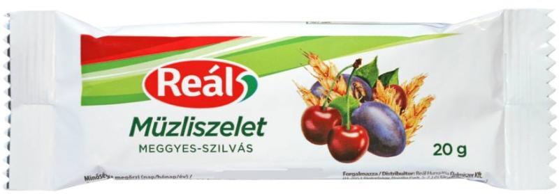 Батончик-мюслі "Злаки з вишнею та сливою" Real 20 г Угорщина