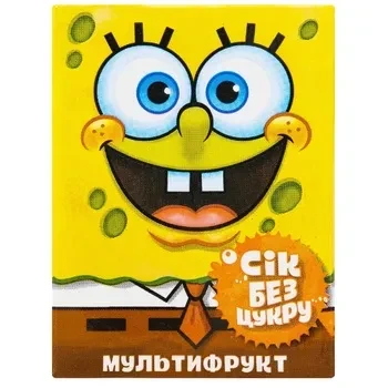 Сік БЕЗ САХАРА Мультифрукт Еко-Сфера Sponge Bob 200 мл