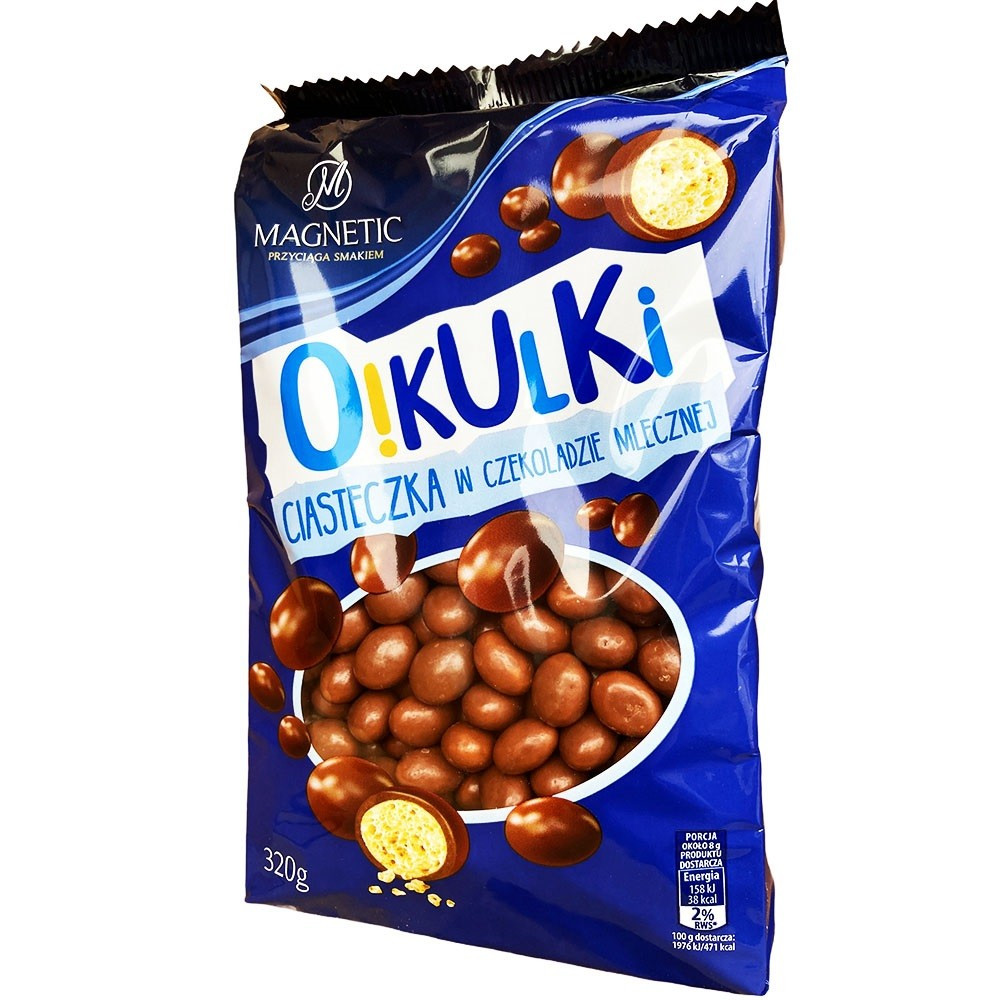 Печиво-драже в молочному шоколаді Magnetic O!Kulki 320г Польща