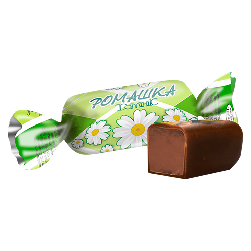 Цукерки глазуровані із шоколадно-помадною начинкою "Ромашка Домінік" 500г