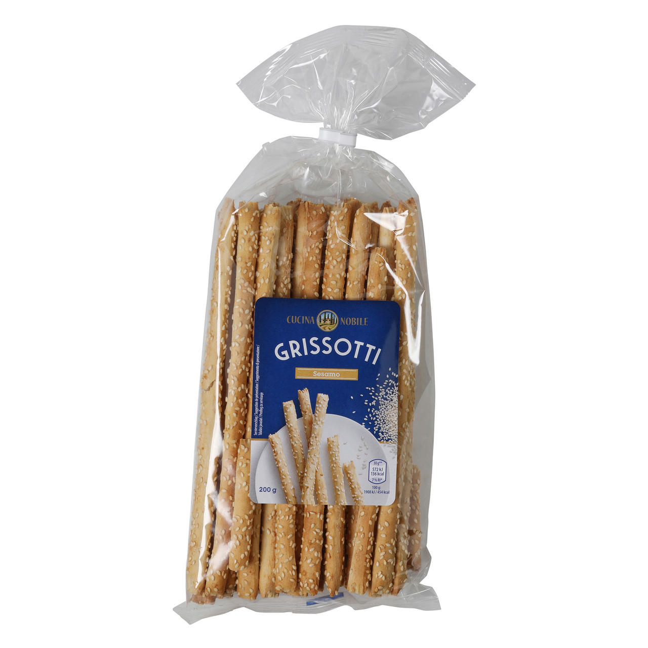 Хлібні палички з кунжутом CUCINA NOBILE Grissotti, Sesame 200 г Італія