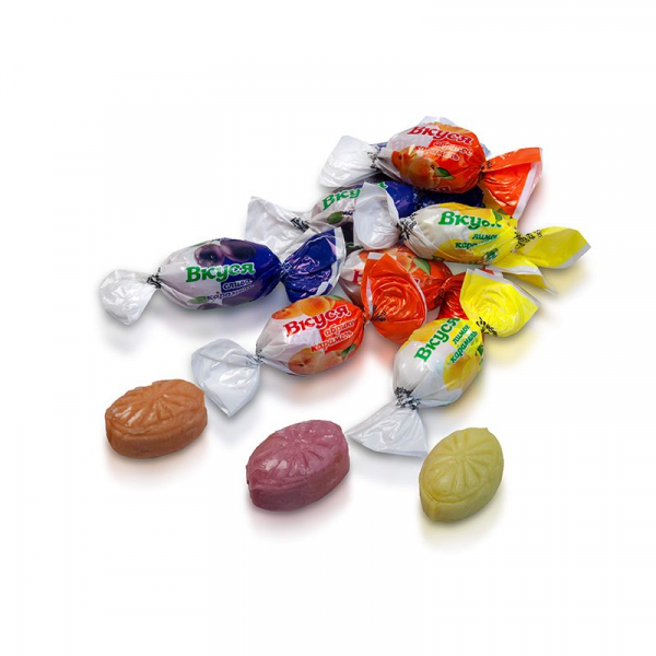 Карамель Мікс із фруктово-ягідним смаком сливи, лимона та абрикоса ТМ Бісквіт-Шоколад 1кг