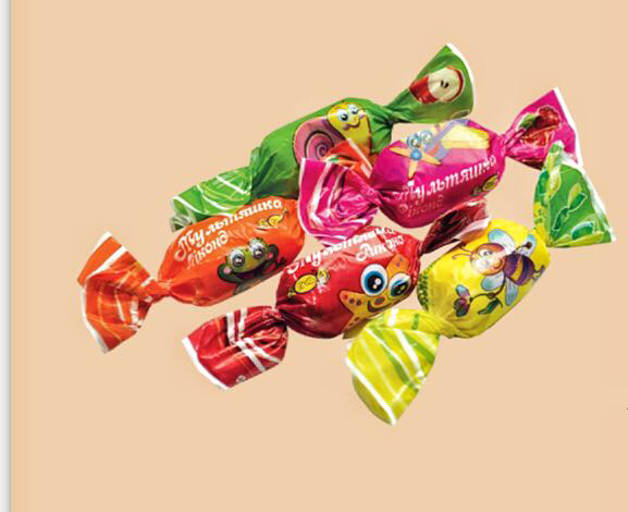 Жувальні цукерки асорті фруктове "Мультяшка" Ріконд 1кг