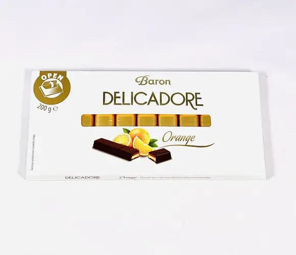 Шоколад чорний з апельсином DELIKADOR ORANGE Baron Польща 200 г
