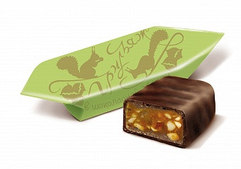 Цукерки в шоколадній глазурі з лісовим горіхом "Грильяж" 500 г