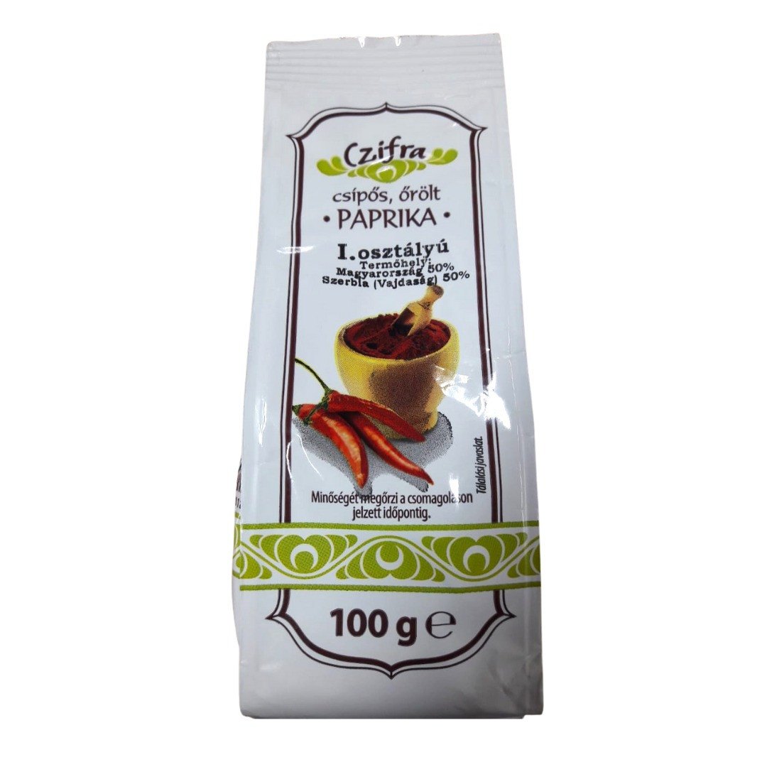 Паприка гостра (Червоний мелений перець) Czifra csíp ⁇ s  ⁇ rölt Papryka 100 г Угорщина