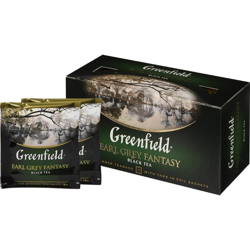 Чай чорний з бергамотом Greenfield «Earl Grey Fantasy» (25 пакетиків х 2 г) 50г