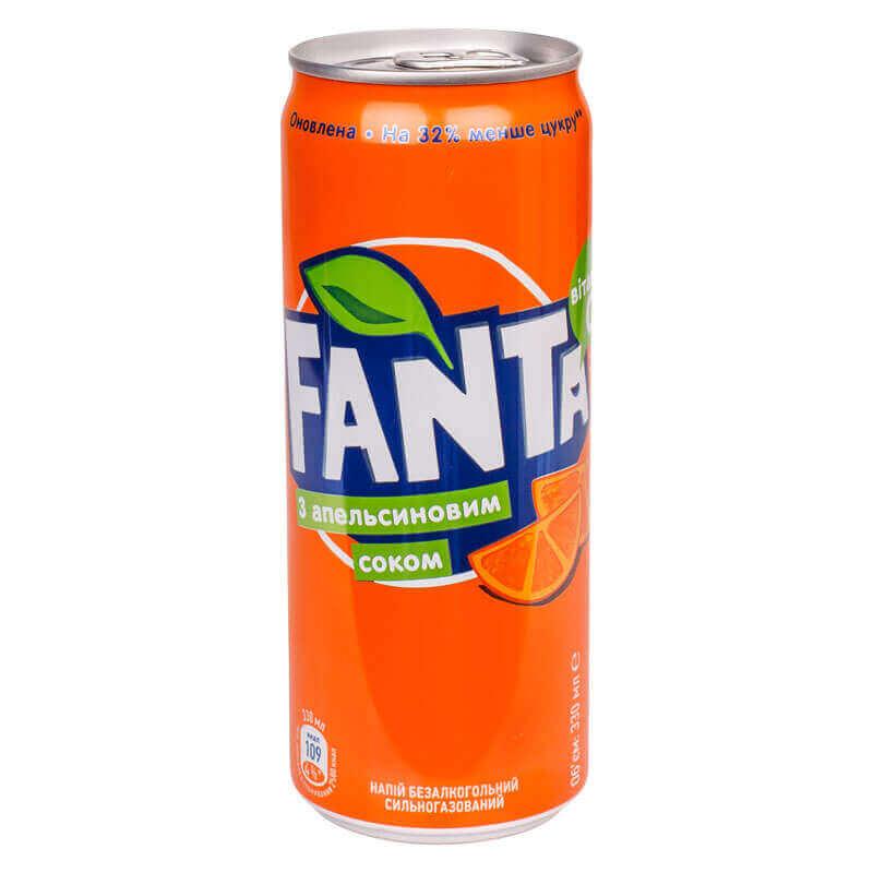 Напій Fanta апельсин 0,33л з/б