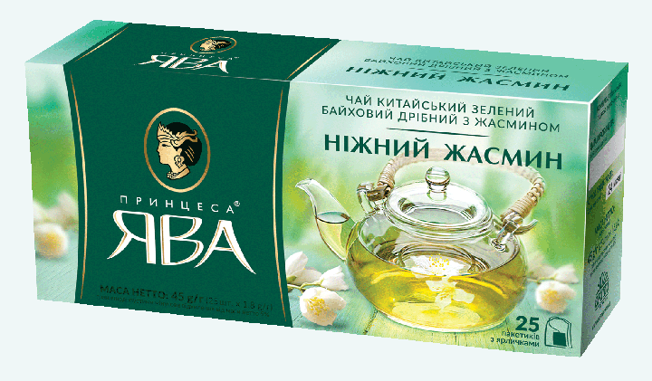 Чай зелений Ніжний Жасмин Принцеса Ява 25 пакет.(25штх1,5г) 37.5г