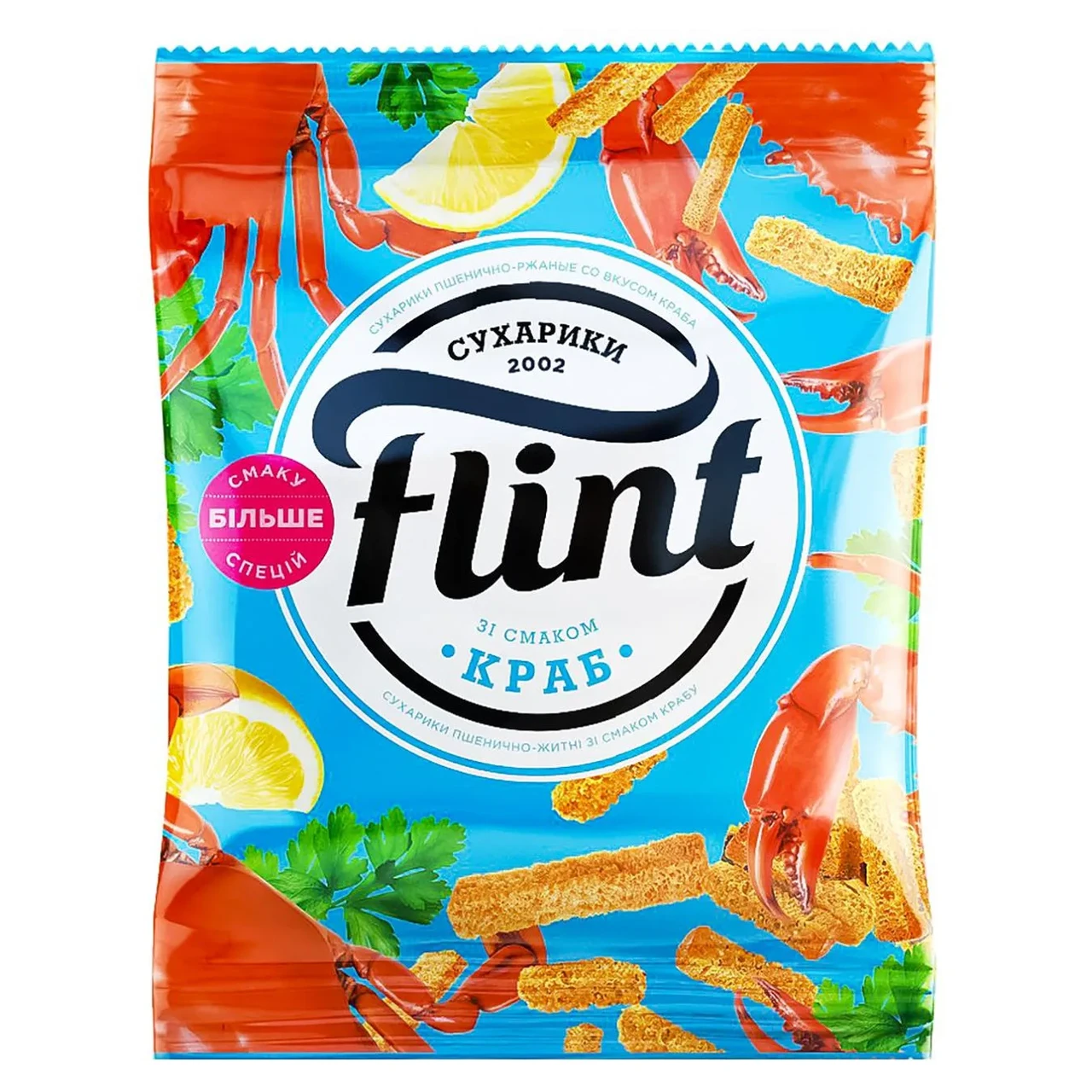 Сухарики пшенично-ржані зі смаком Краба Flint 70 г