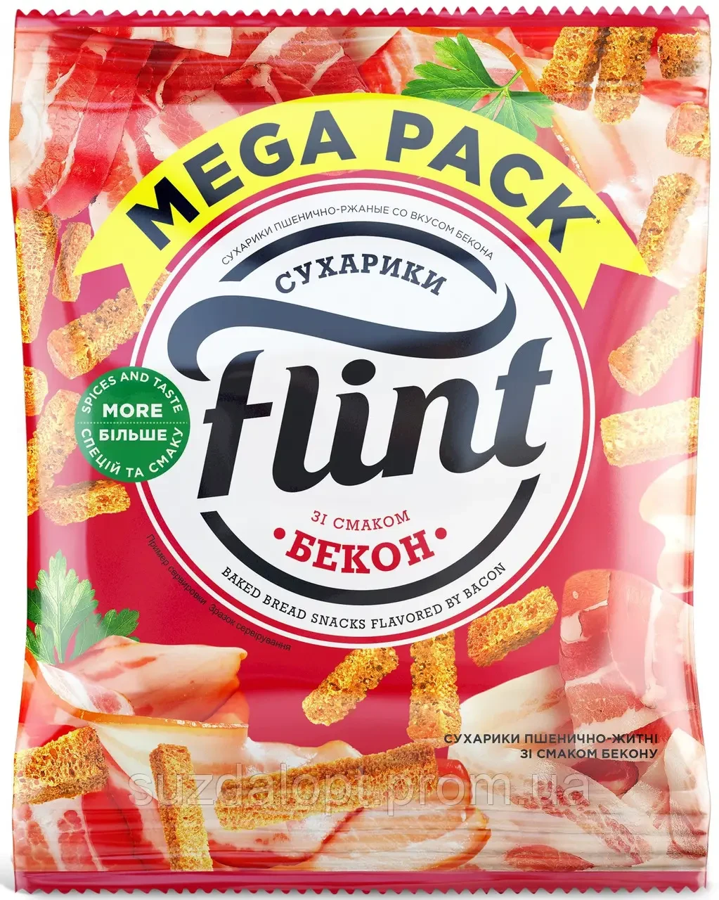 Сухарики пшенично-ржані зі смаком "Бекон" Flint 70г