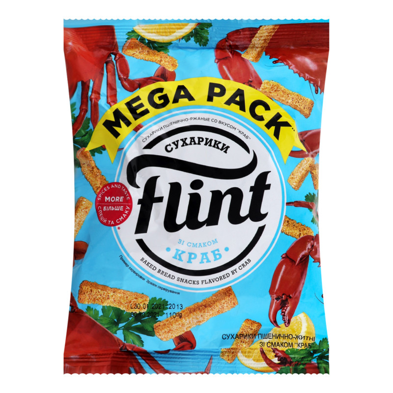 Сухарики пшенично-ржані зі смаком Краба Flint 110г
