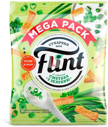 Сухарики пшенично-ржані зі змішаною та зеленню Flint 110г