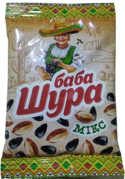 Семески соняшника смажені + арахіс МІКС "Баба Шура" 80г