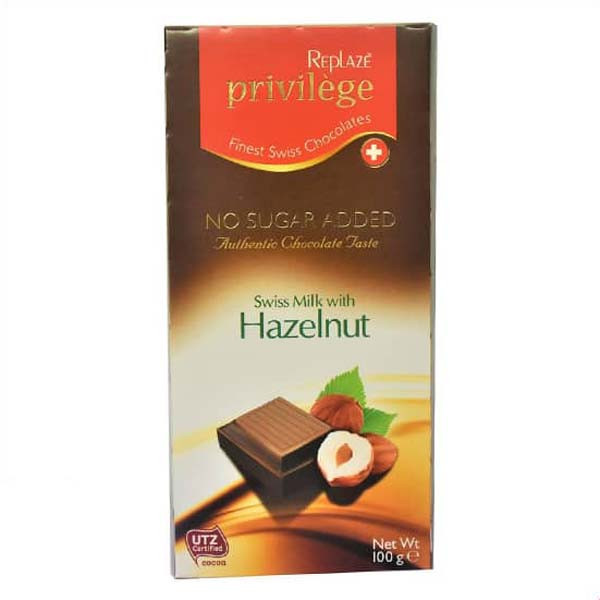 Шоколад молочний БЕЗ САХАРА з Фундуком Privilege Stevia 100 г Іспанія