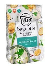 Сухарики Baguette пшеничні зі смаком вершкового соусу з зеленню Flint 100 г