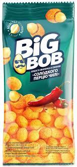 Арахіс смажений в оболонці зі смаком "Солодкий перець Чилі" Big Bob 55 г Україна