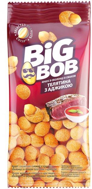 Арахіс смажений солоний в оболонці зі смаком "Телятина з Аджикою" Big Bob 55 г Україна