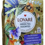 Чай зелений "4 смаки" Lovare (золотий манго,ніч Клеопатри,полуничний зефір,багамський саусеп)(32пх2г) 64г