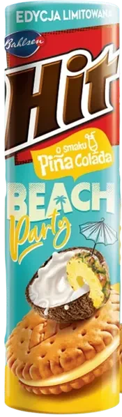 Печиво сендвіч Hit Pina Colada зі смаком кокоса й ананаса Польща 220г
