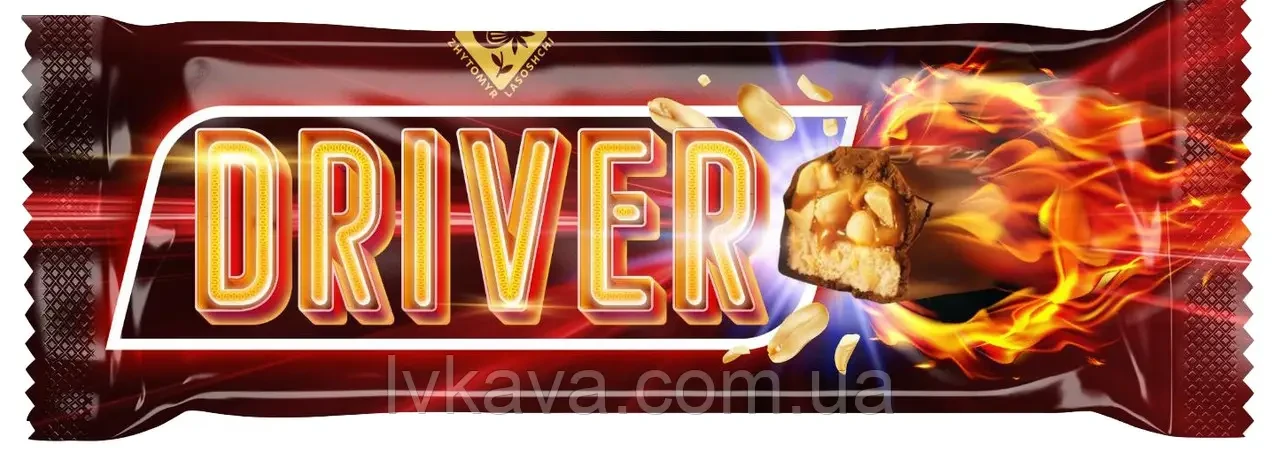 Батончик Driver глазурований з арахісом 40 г Україна