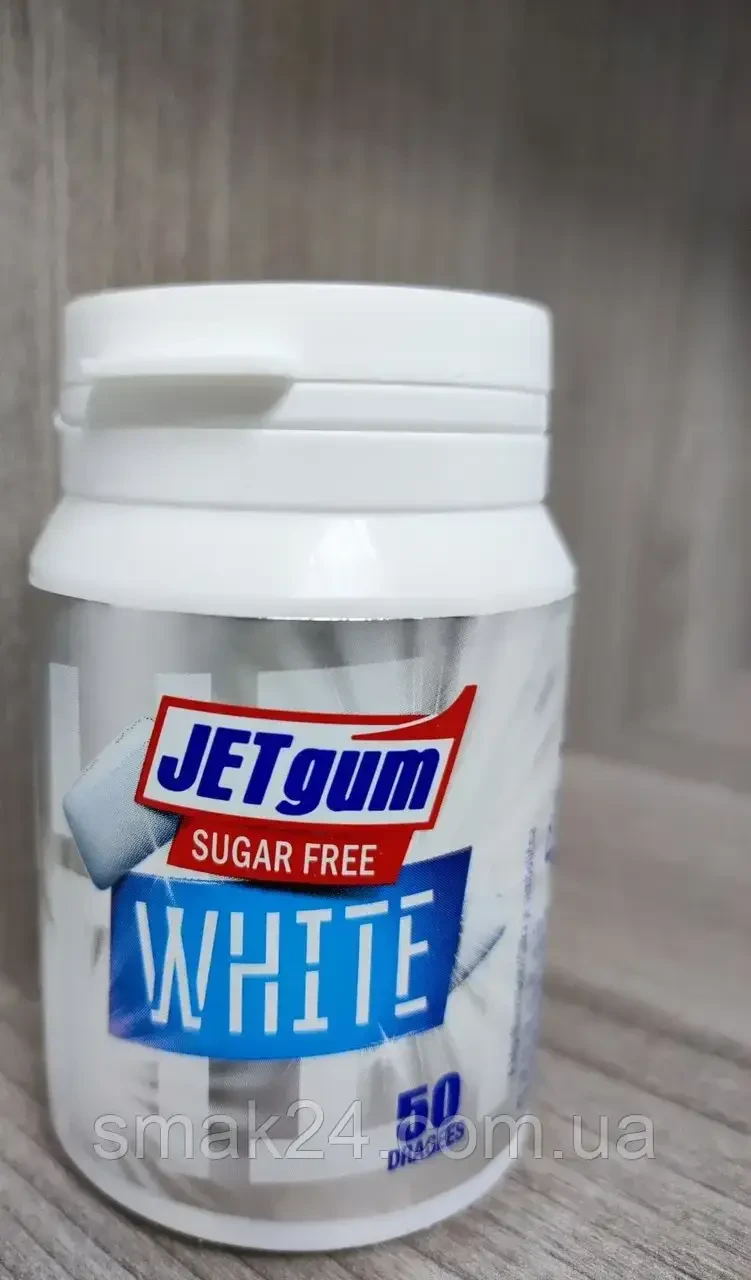 Жувальна гумка з ментолом БЕЗ САХАРА 50 штук White Jet gum 70 г Польща