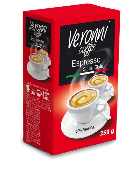 Кава мелена 100% Арабіка Veronni coffee Espresso sicilia style 250 г Італія