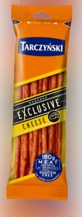 Ковбаски Кабанос із сиром, БЕЗ ГЛЮТЕНА, TARCZY ⁇ SKI Exclusive Kabanosy 105г Польща
