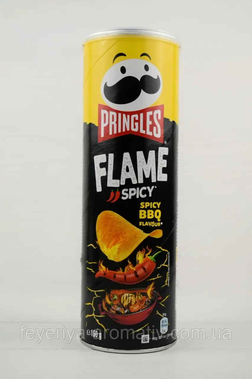 Чипси зі спеціями барбекю Pringles Flame Spicy BBQ Flavour 160g