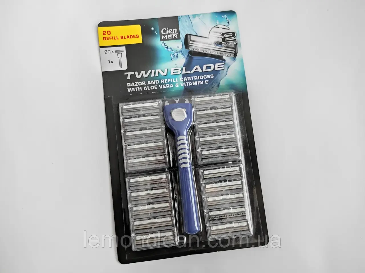 Станок для гоління Twin Blade Cien Men 2 леза 20 змінних касет Німеччина