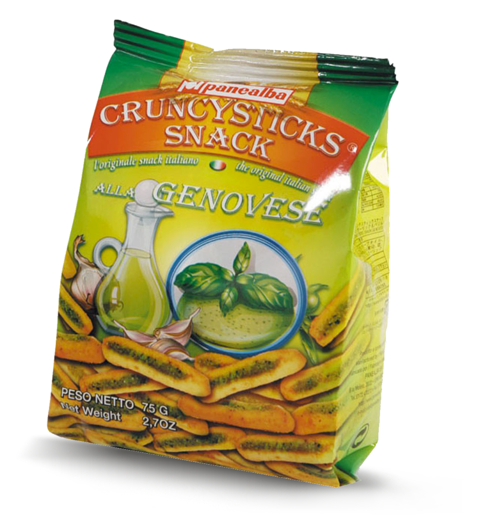Хлібні мініпалички з часником і базиліком Crunchysticks alla Genovese Panealba 75 г Італія