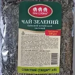 Чай зелений байховий китайський листовий три Слони 100г