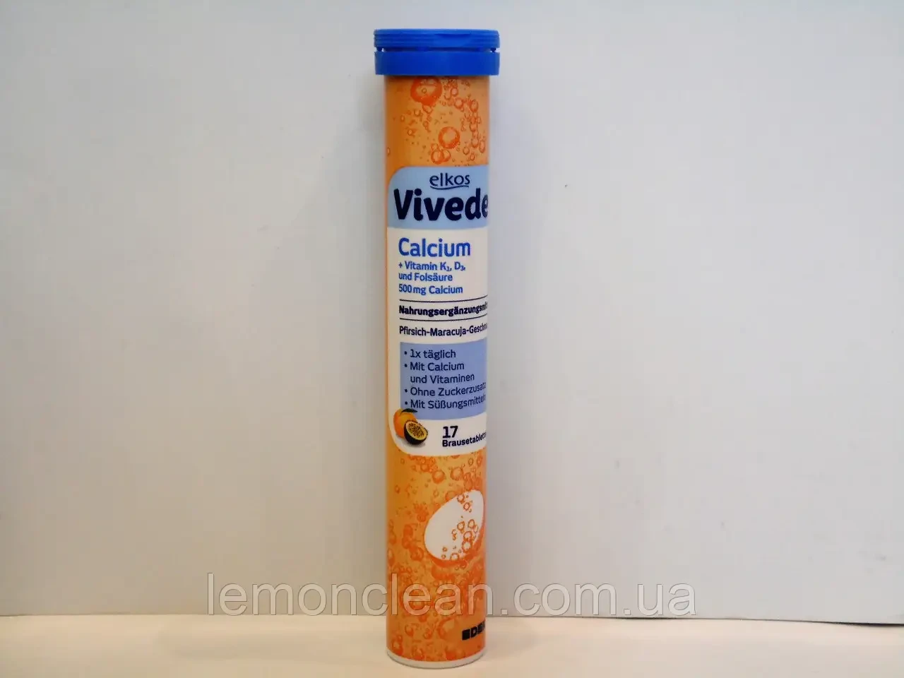 Вітаміни шипучі Edeka Elkos Vivede Calcium+ Vitamin K1, D 3, Фолієва кислота Німеччина (17 шт.)