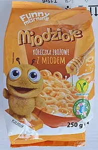 Сухий сніданок "Колечки медові" Funny Morning Koleczka zbozowe z moodem, 250 г Польща