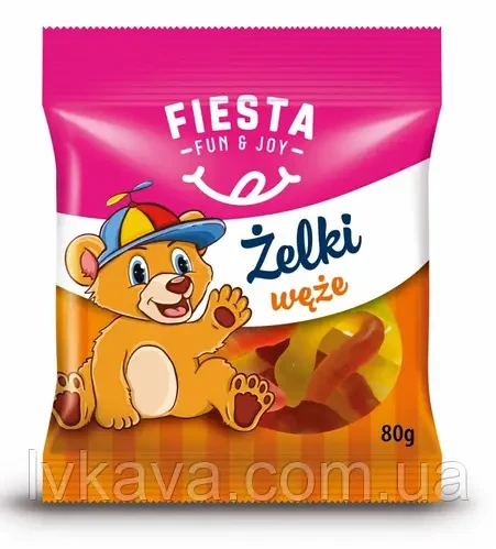 Желейні цукерки Zelki Fiesta змії 80 г Польща
