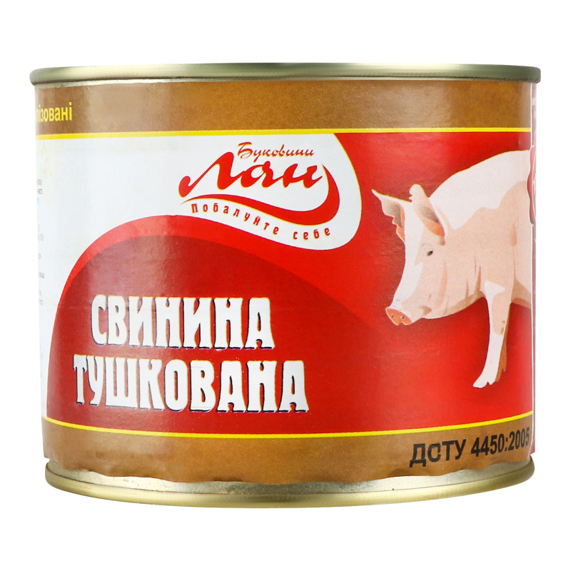Тушкова свинина шматкова Лан Буковині 525г Україна