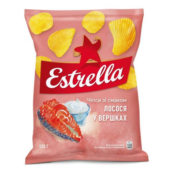 Чипси зі смаком лосось у вершках Estrella 125 г Україна
