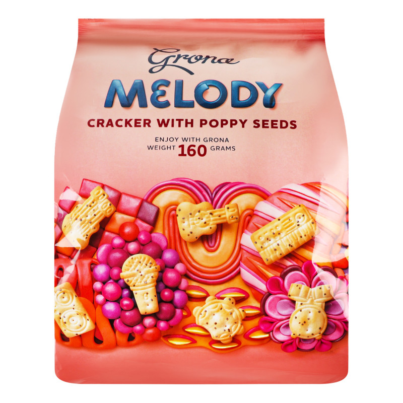 Крекер з маком Melody ТМ Grona 160 г Україна