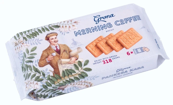 Печиво затяжне Ранкова кава ТМ Grona (6*53г) 318г Україна