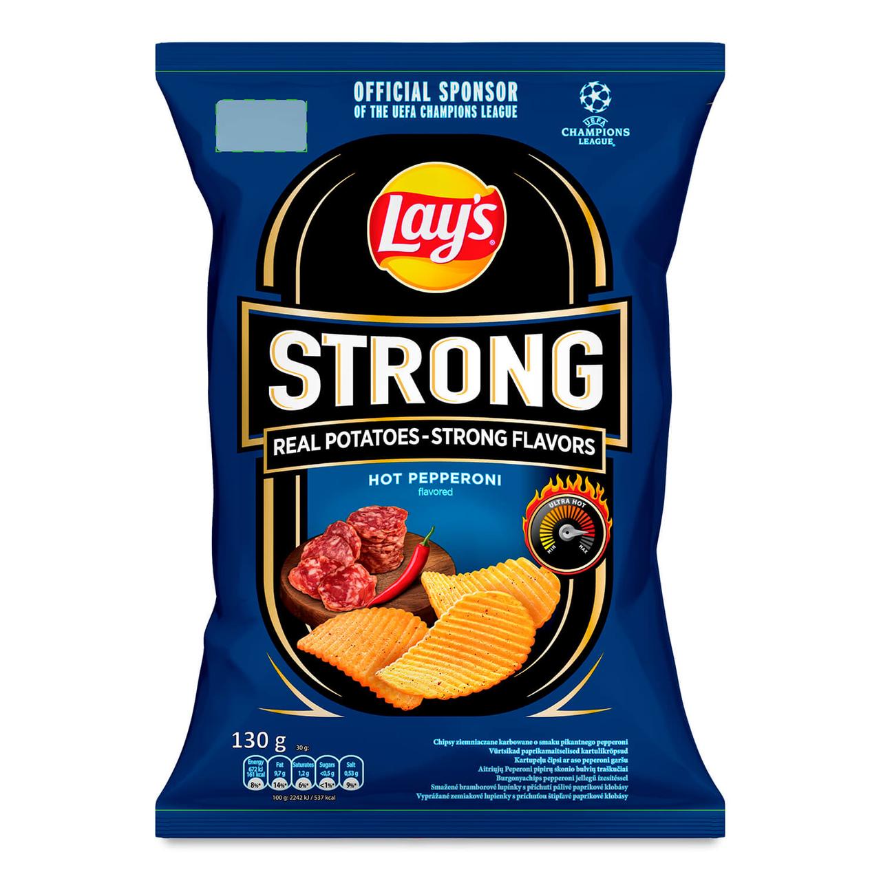 Чипси картопляні гострий пепероні Lay's Strong Hot Pepperoni 130 г Польща