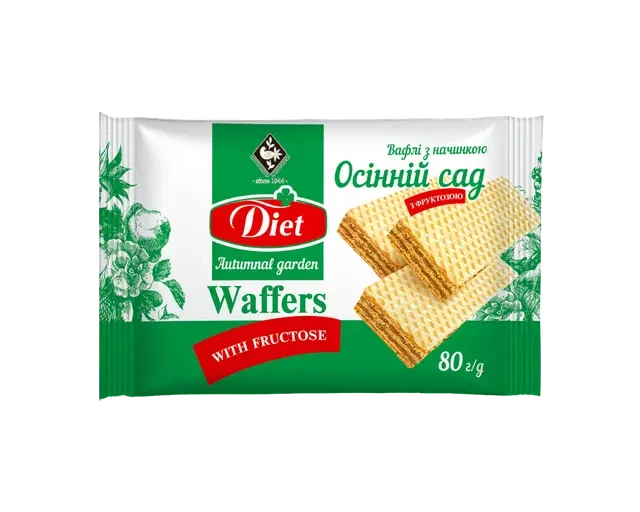 Вафлі з начинкою "Осінній Сад" з фруктозою Zhytomyr Lasoshchi 80 г Україна