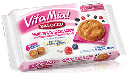 Печиво з лісовими ягодами БЕЗ ЦУКРУ БЕЗ ПАЛЬМОВОЇ ОЛІЇ Vita Mia Balocco (6*47) 280г Італія