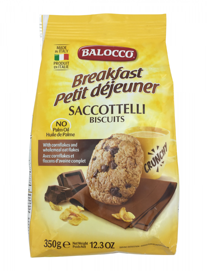 Печиво шоколадне з фундуком БЕЗ ПАЛЬМОВОГО ОЛІЇ Faccine Balocco 350г Італія