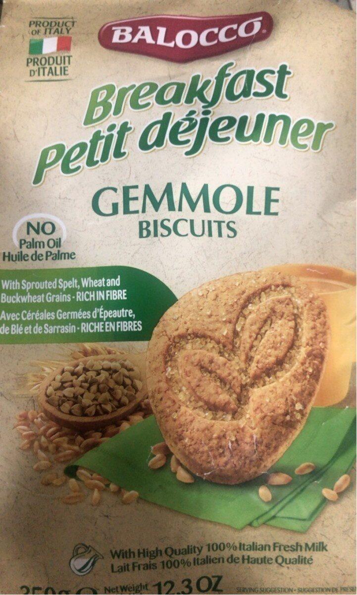Печиво з пророщеною пшеницею і зернами гречихи БЕЗ ПАЛЬМОВОЇ ОЛІЇ Gemmole Balocco 350г Італія