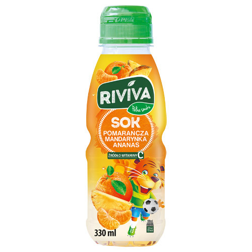 Сік фруктовий суміш апельсиновий-мандариновий-ананас із вітаміном C Riviva 330 мл Польща