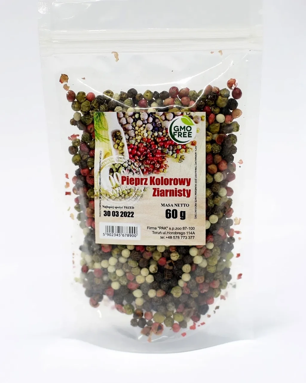 Перець кольоровий горошком Pierrz Kolorowy Ziarnisty Pak 60 г Польща