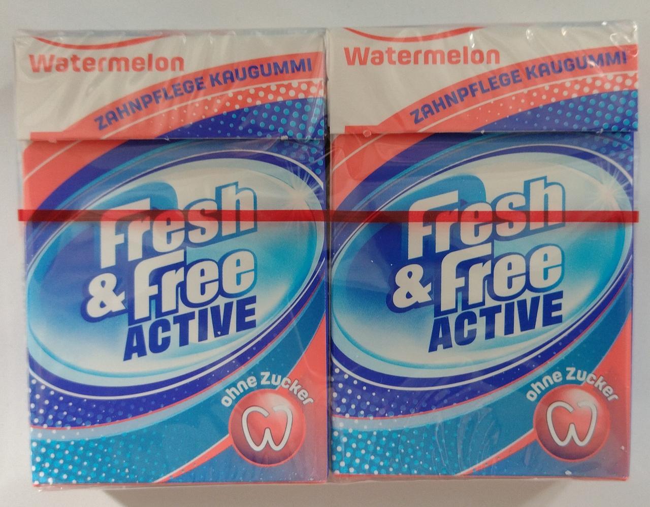 Жувальна гумка зі смаком кавуна БЕЗ САХАРА 26 штук Fresh&Free Active Watermelon 36 г Данія